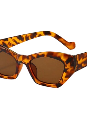 2025新款个性猫眼墨镜女嘻哈欧美蹦迪网红太阳镜潮ins多边形豹纹