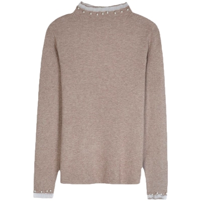 大码半高领针织衫打底衫套头毛衣