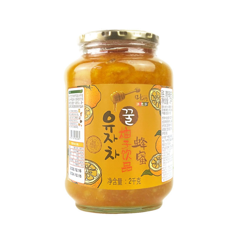 进口蜂蜜柚子茶2kg瓶装破损包赔