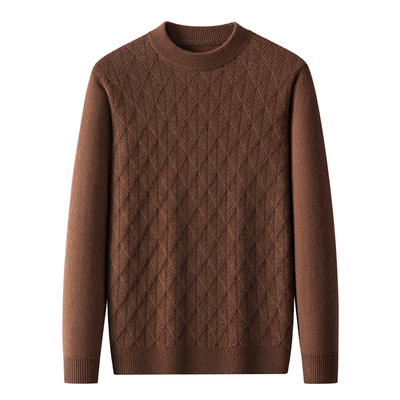 鄂尔多斯市100%纯羊毛衫男半高领