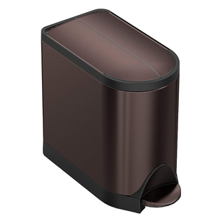 美国simplehuman 高端创新静音蝴蝶盖脚踏式不锈钢垃圾桶 10L