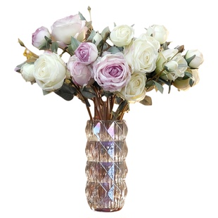 炫彩圆卢梭 | 加厚水晶玻璃花瓶水养鲜切花玫瑰百合餐桌摆件