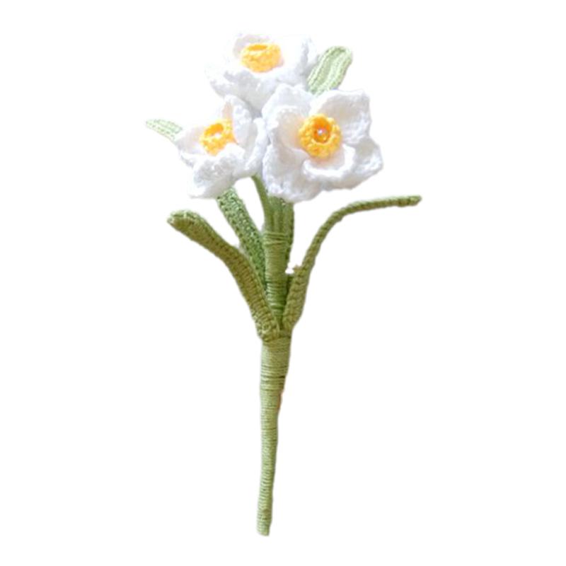 铭约饰界手工微钩水仙花胸针成品