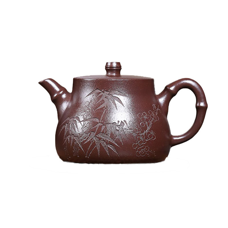宜兴紫砂壶手工紫泥汉铎茶壶茶具