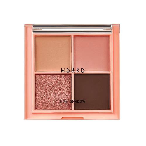 HDKD四色眼影盘ins超火闪粉珠光防水亮片大地色学生平价小盘便携