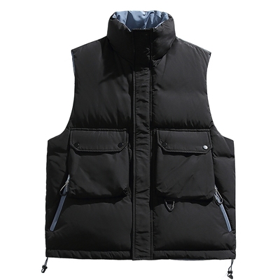 三防撞色工装鸭绒羽绒马甲