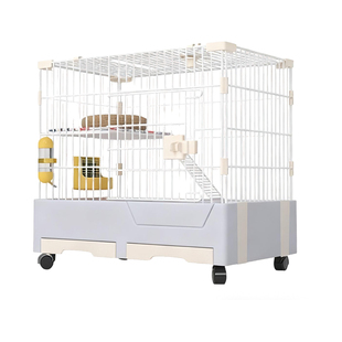 兔笼防溅尿易清理大空间荷兰猪豚鼠龙猫专用笼子家用抽屉大号兔舍
