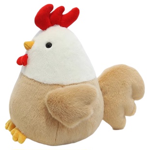 可爱大公鸡毛绒玩具母鸡玩偶公仔咕咕鸡柔软布娃娃睡觉抱枕礼物品
