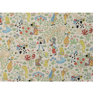 日本进口英国名画联名系列莫里斯爱丽丝的冒险棉麻面料透气典雅布