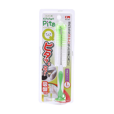 日本可自立壶嘴刷手柄带吸盘管刷