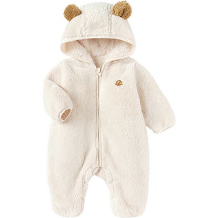 巴拉巴拉婴儿连体衣宝宝外出服秋冬季新款童装男童女童珊瑚绒加厚