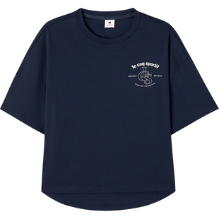 乐卡克法国公鸡夏季女士运动短袖多色百搭宽松T恤时尚圆领上衣