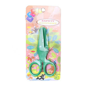 黛尔尼曼儿童剪刀安全手工幼儿园3-8岁宝宝初学练习手工diy制作剪纸专用不伤手卡通小鳄鱼可爱圆头塑料小剪子