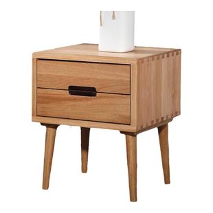 筑尚之家全实木床头柜简约现代白橡木床边柜迷你小柜高脚柜定制