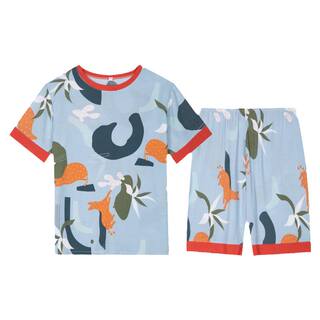 夏季新款甜美睡衣女生套装胖MM日系短袖纯棉绸可外穿人造棉家居服