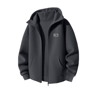 GV真维斯加绒外套男款冬季2025新款冬装男加厚摇粒绒连帽上衣男C