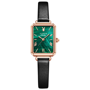 小绿表正品牌手表女士2026年新款绿水鬼真皮带名式防水石英方表女