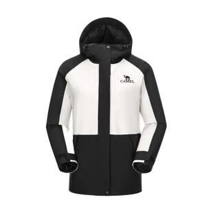 骆驼夹棉冲锋衣情侣款男女款新款拼色棉服防风防水旅游登山服外套
