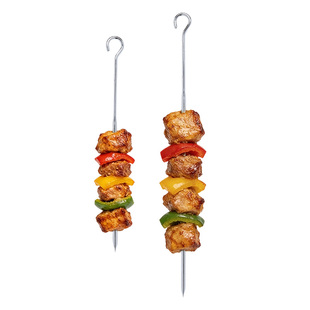 霜山烧烤签子304不锈钢吊炉签扁签空气炸锅烤箱羊肉串烤串烤肉签