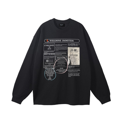 welldone涂鸦印花长袖T恤男女潮