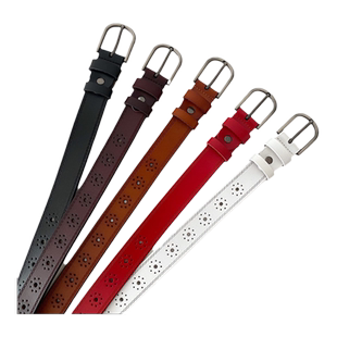 免打孔真皮皮带女ins潮高级感裤带男百搭女士牛仔裤腰带全孔装饰