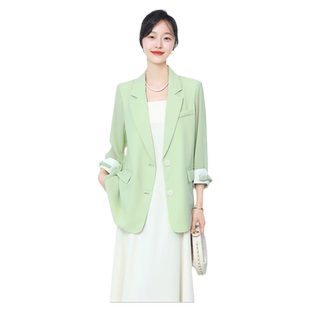 薄款西装外套女短款2025夏季新款韩版宽松休闲显瘦小西服防晒上衣