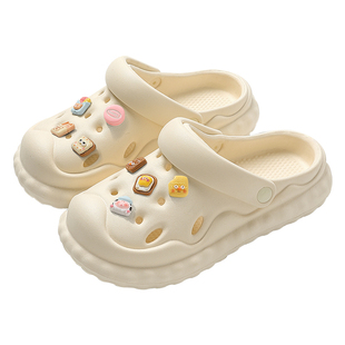 孕妇防滑洞洞鞋女款夏季外穿2026新款海边沙滩增高包头凉拖鞋女士