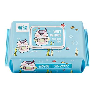 蓝漂80抽婴儿湿巾家用大包湿纸巾擦脸家用手口专用洗脸卫生湿巾纸