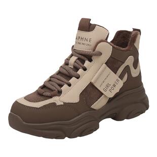 达芙妮女鞋秋冬款2026年新款薄绒老爹鞋女显脚小厚底休闲运动棉鞋