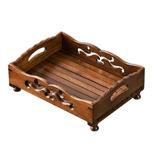 泰吉利泰国复古实木果盘家用简约木质水果盘客厅茶几新中式干果盘