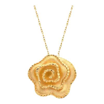 justgold镇金店海誓花黄金吊坠