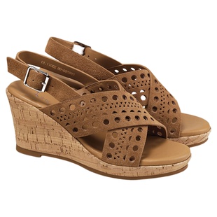 fed坡跟凉鞋夏季新款女鞋厚底真皮复古镂空凉鞋女款S0519-YAB760