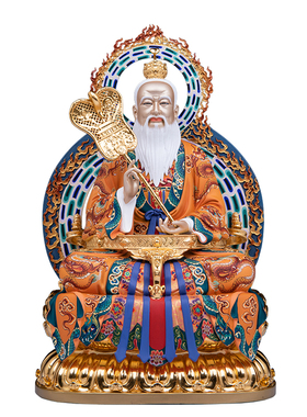 特A级黄铜精雕三清道祖神像摆件