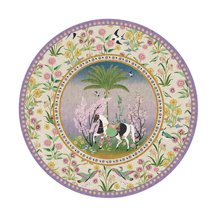 法式宫廷风女童皇家植物园客厅圆形地毯中古高级少女房间地垫床边