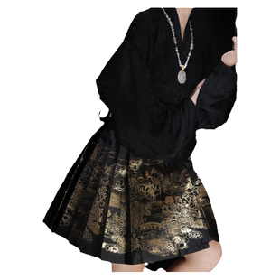 海市蜃楼-【短款马面裙】重工幻彩螺钿织金马面裙夏款日常百搭