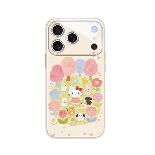 HelloKitty手机壳适用iPhone17promax新款苹果16pro春日15plus小清新Air女款14高级感13简约12mini硬壳11玻璃