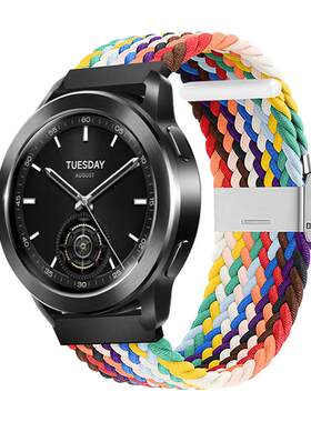 适用于小米watchS5手表S4表带卡扣编织尼龙s1/s3智能s2pro运动s4sport男腕带22mm女color2高级感配件夏季表链
