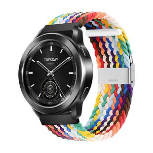 适用于小米watchS5手表S4表带卡扣编织尼龙s1/s3智能s2pro运动s4sport男腕带22mm女color2高级感配件夏季表链