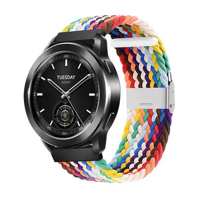 适用于小米watchS5手表S4表带卡扣编织尼龙s1/s3智能s2pro运动s4sport男腕带22mm女color2高级感配件夏季表链