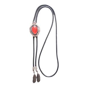 领带男生主持年会舞台黑色领绳红色水滴韩版2024新品西装衬衫配饰