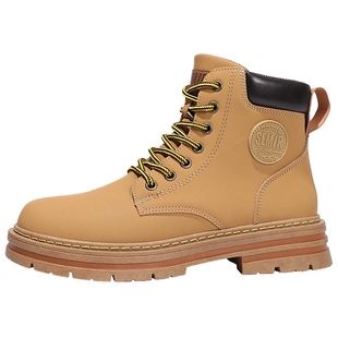 Semir男鞋马丁靴男款2025秋冬新款中帮大黄靴男士复古户外工装靴