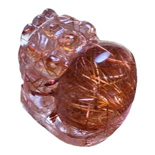 天然猫眼红铜发晶顺发雕刻貔貅挂饰吊坠配件手链巴西铜发钛晶手串