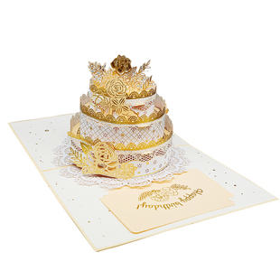 生日贺卡高级感礼物生日快乐创意精致diy纪念祝福礼物送男朋友情侣好物定制祝福代写字3d立体蛋糕造型小卡片