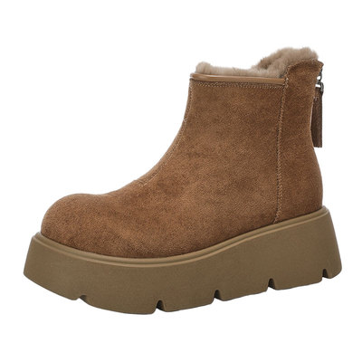 达芙妮增高厚底加绒雪地靴