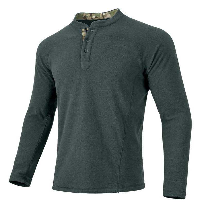 自由兵男运动加绒亨利领打底衫