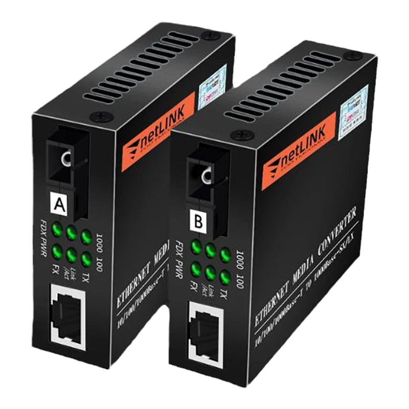 适用于Netlink千兆光纤收发器单模单芯FC单纤双向SC光电转换器HTB-GS-03AB光纤转RJ45光纤转网线口 c