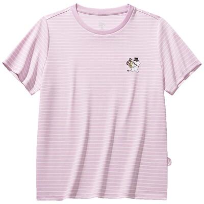 安踏姆明联名丨快干棉T正肩条纹短袖女夏季新款休闲半袖运动上衣