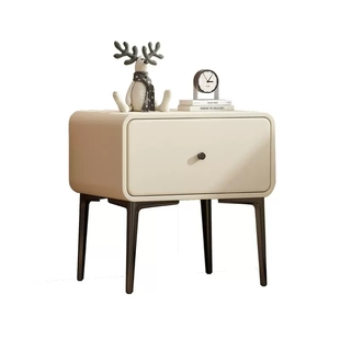 网红全实木床头柜客厅家用收纳柜皮质迷你悬浮简约现代储物柜整装