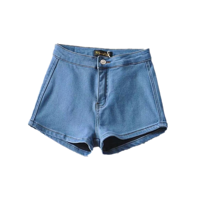 超弹自留款高腰欧美风牛仔短裤