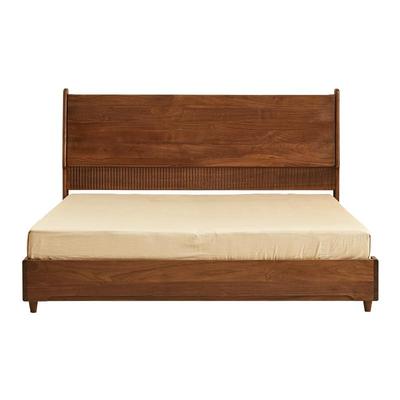 北美黑胡桃木双人床高靠背